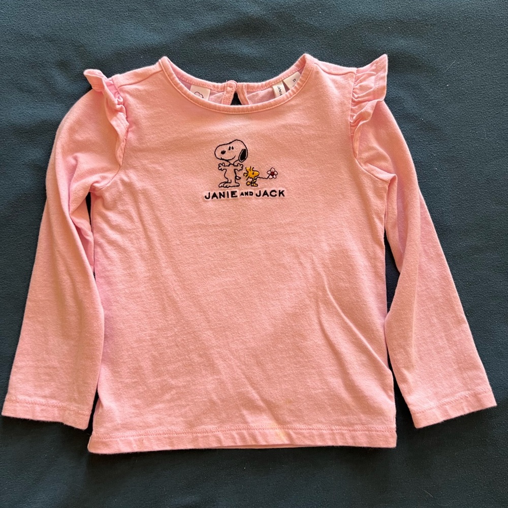 Janie and Jack - Snoopy and Woodstock Ruffle Tee -2T
